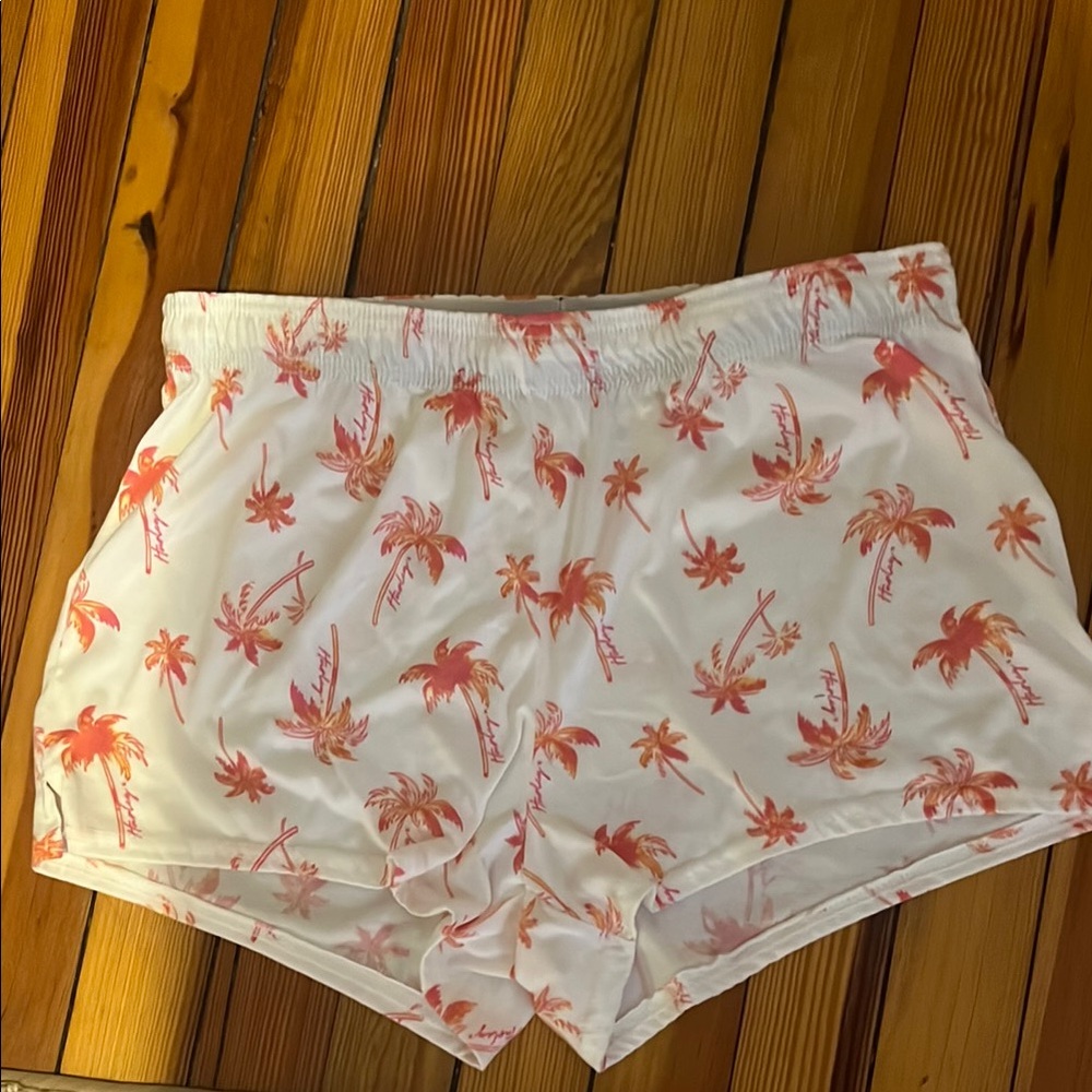 Tropical Print White and Pink Shorts